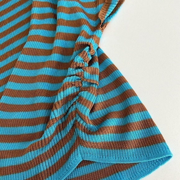 Free People Sail Away Short Sleeve Tee Savannah Blue Orange Combo Medium - Picture 6 of 12